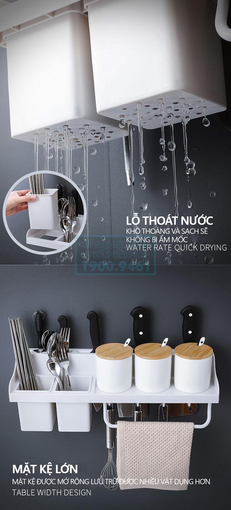 Kệ nhà bếp 2 hộp, có treo khăn 9270