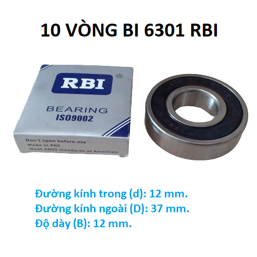 10 vòng bi 6301 RBI -chất lượng cao
