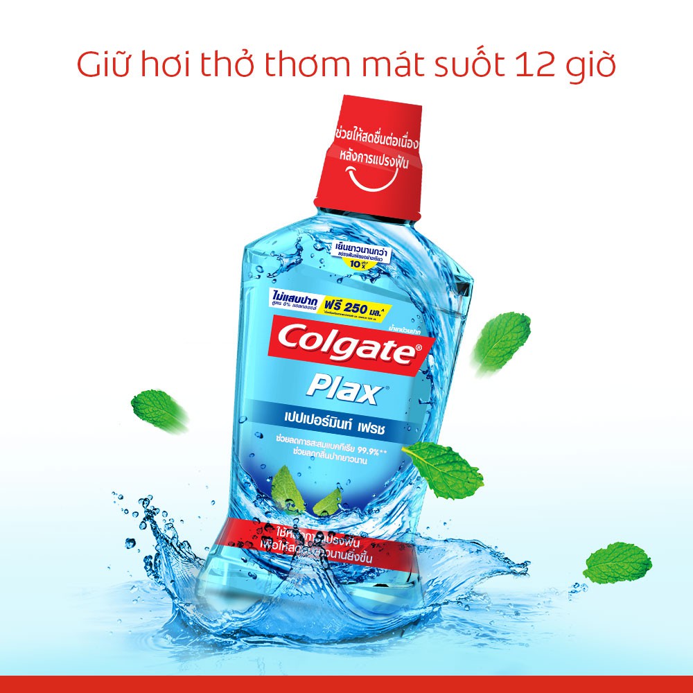 Nước Súc Miệng Colgate Plax Bạc Hà The Mát 250ml