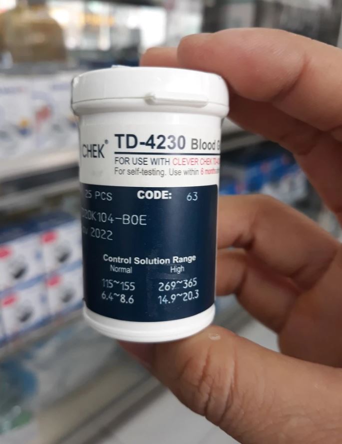Que Thử Đường Huyết Clever Check TD 4230 Hộp 25 Que