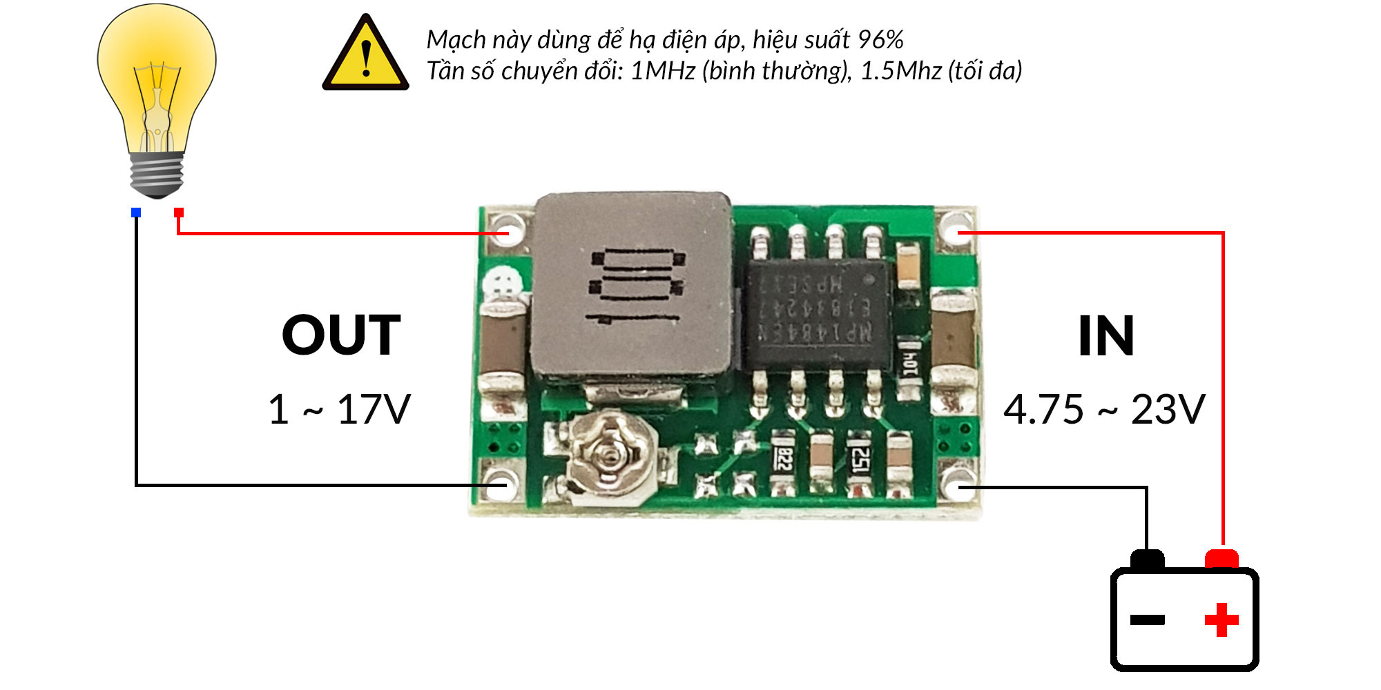 038 Mạch Giảm Áp Mini-360 3A