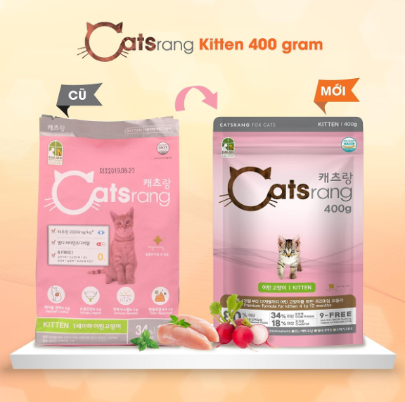 Thức ăn hạt khô cho mèo con Catsrang Kitten nhập khẩu Hàn Quốc