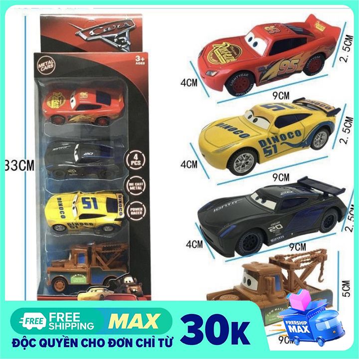 899-20 Hộp đồ chơi bộ 4 xe McQueen chất liệu hợp kim Metal - Die Cast Power racer