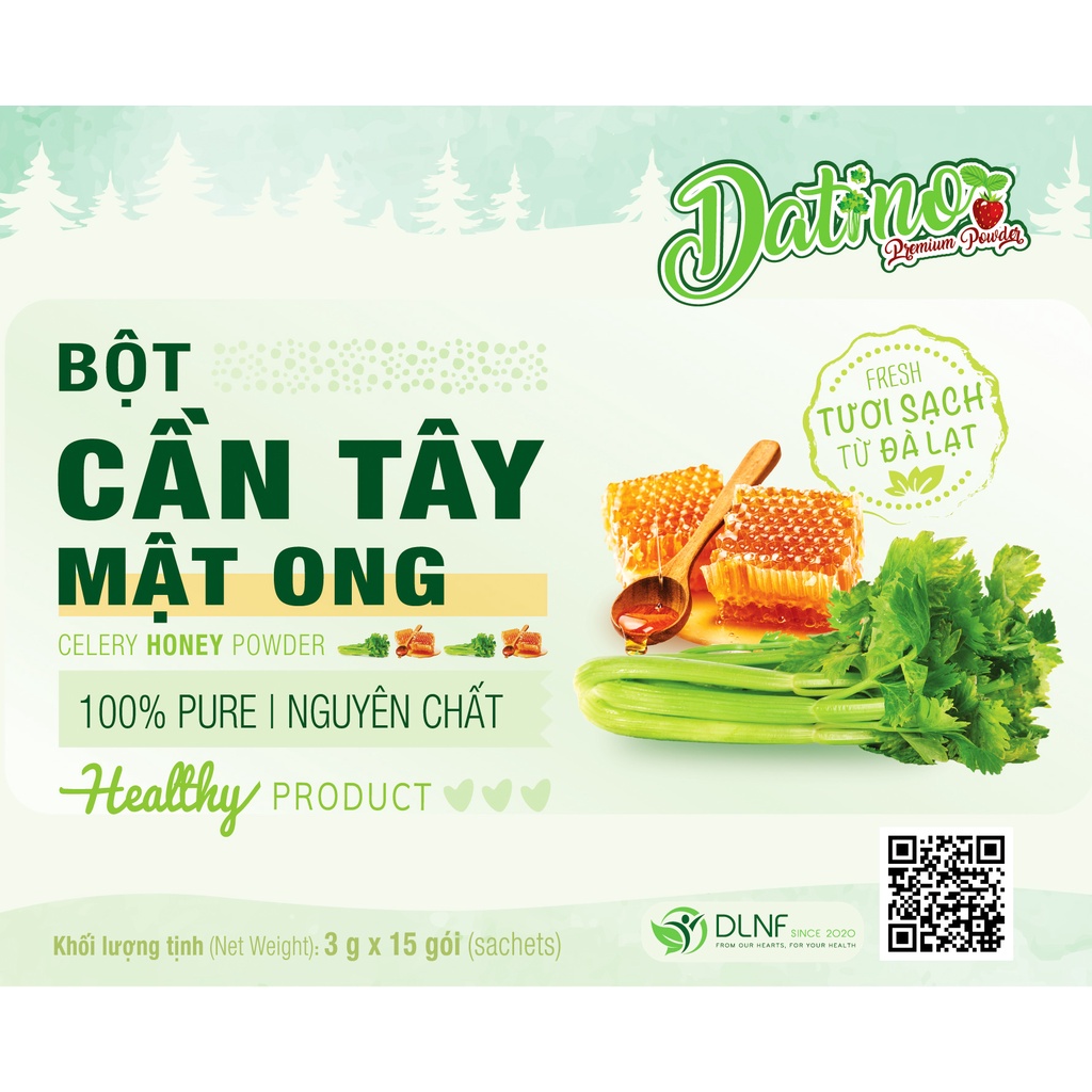 Bột cần tây mật ong datino 15 gói/hộp glam beautique
