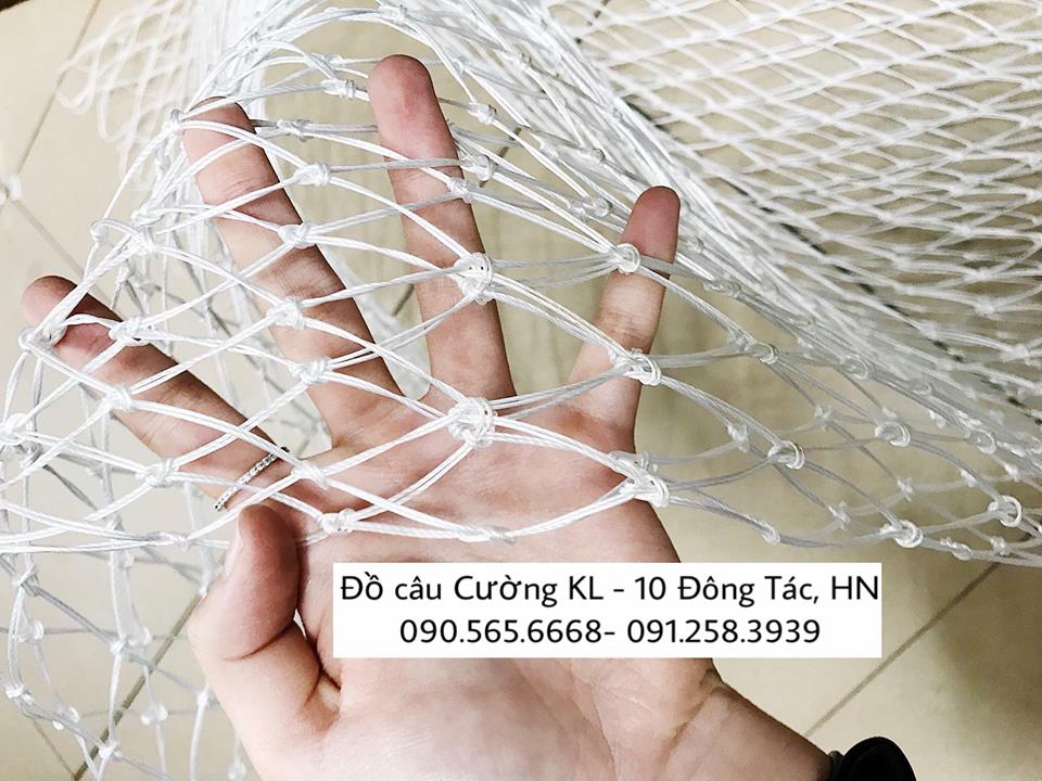 Lưới vợt dù trắng bọc keo đan sợi kép chắc chắn