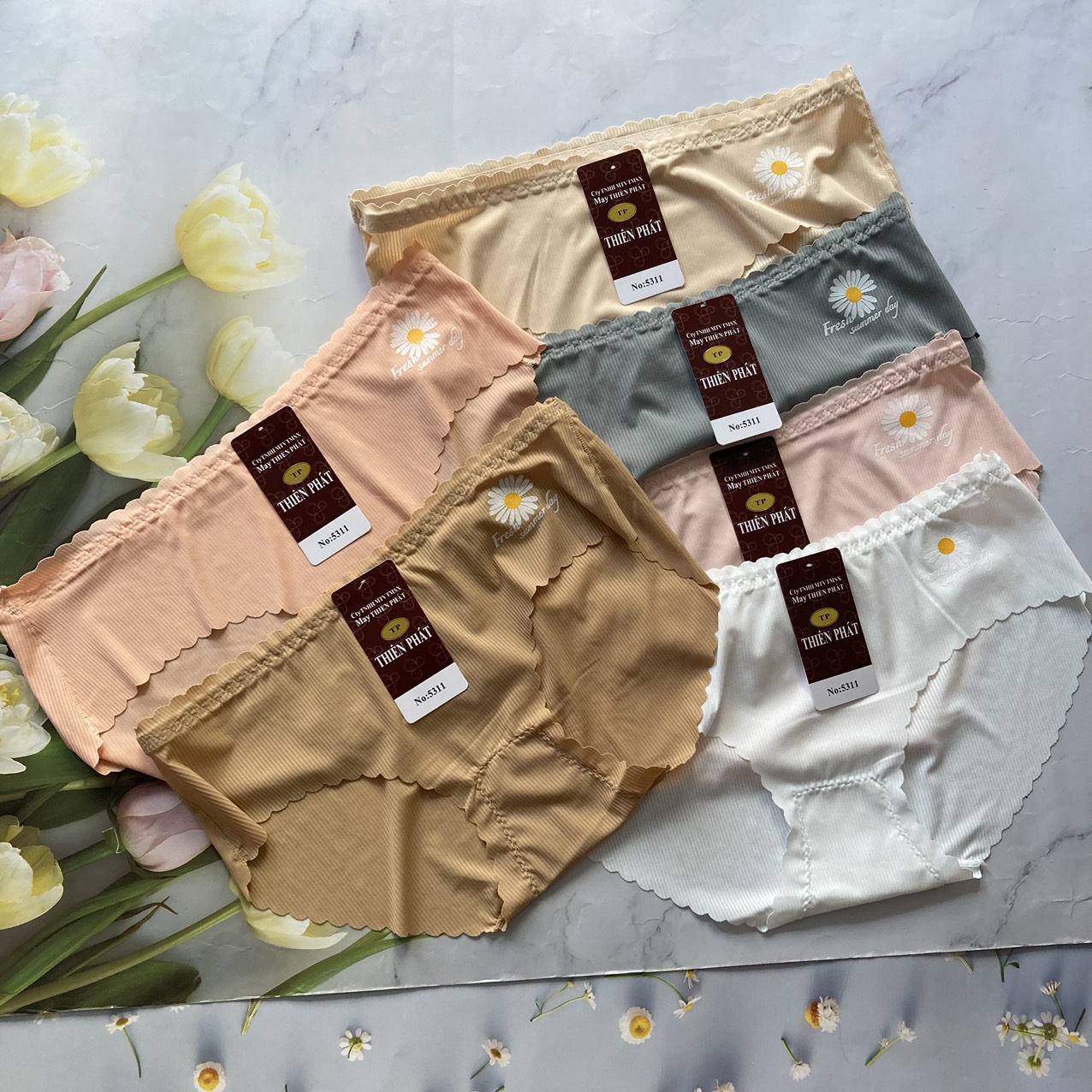 Quần lót nữ thun lạnh gân in hoa cỡ 45kg đến 55kg QL5310 QL5311