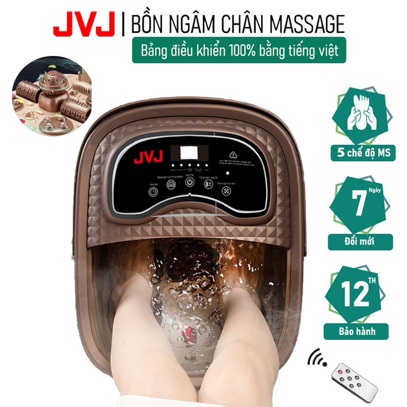 Bồn ngâm chân phiên bản Tiếng việt 2021 JVJ B2 massage tự động bằng con lăn, Sục khí, Đèn led / JVJ L1 massage bằng cơ - Bảo hành 12T cao cấp