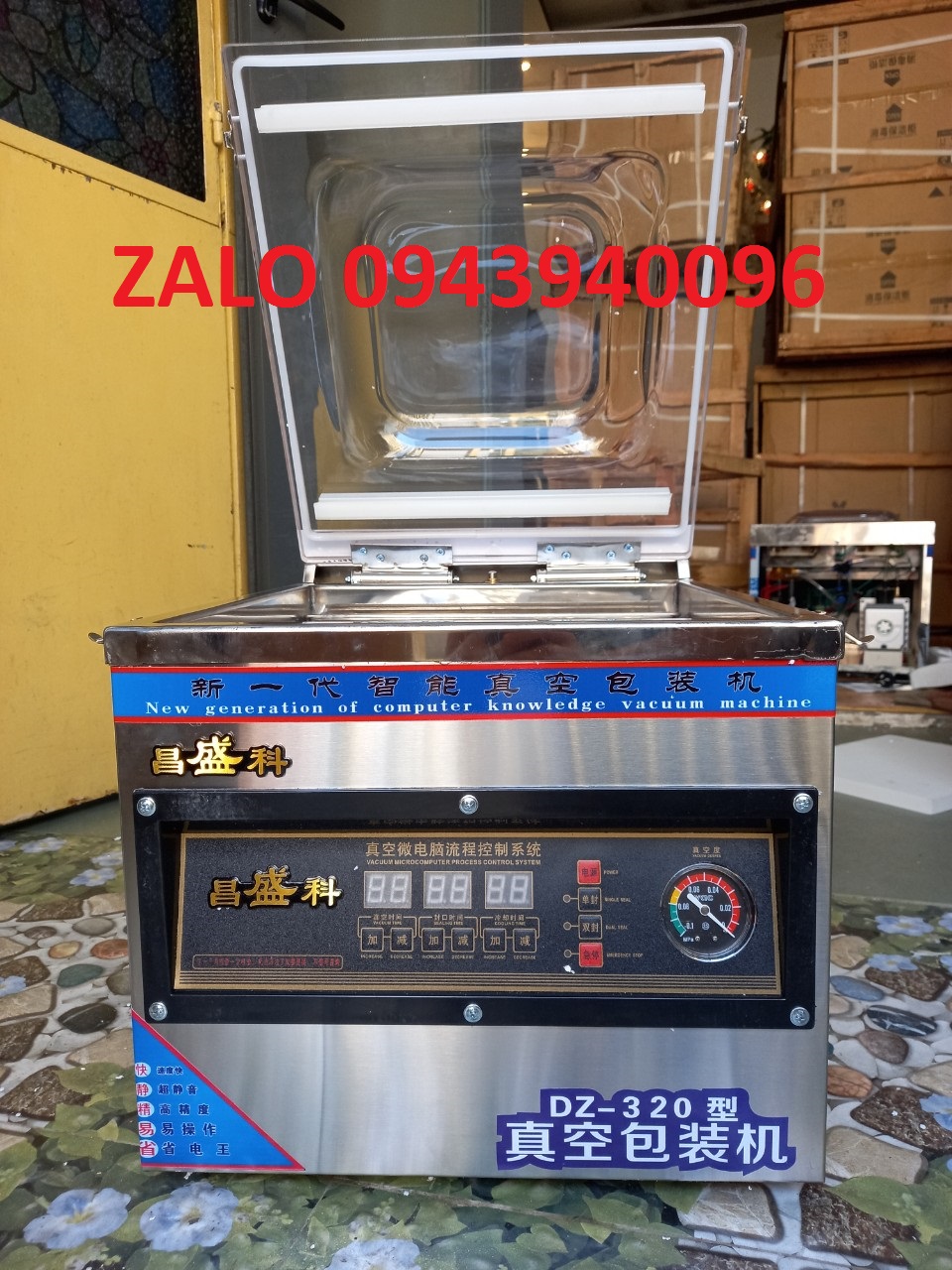 Máy hút chân không và hàn miệng túi công nghiệp DZ- 320 chuyên dùng trong siêu thị, cửa hàng hoa quả sạch ...Máy hút chân không công nghiệp,máy bao bì