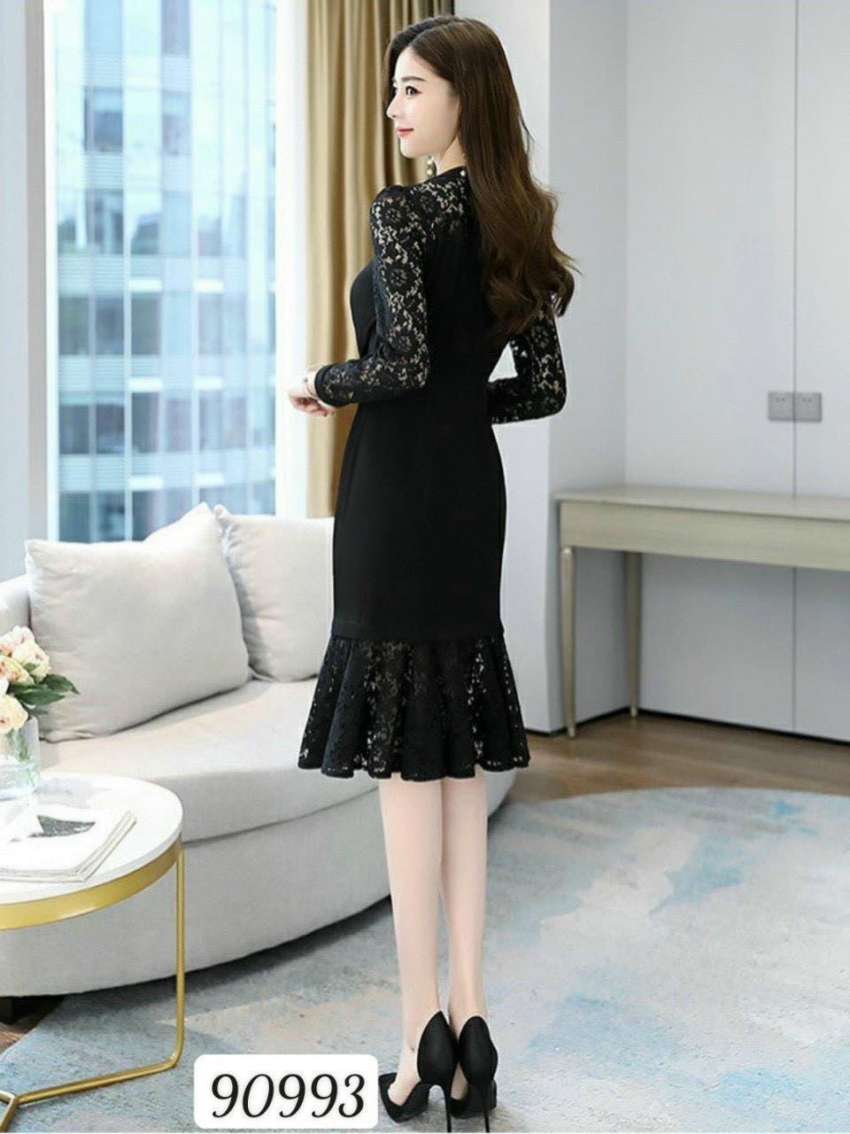 ĐẦM ÔM DÀI TAY DỰ TIỆC ĐUÔI CÁ SIÊU DỄ THƯƠNG