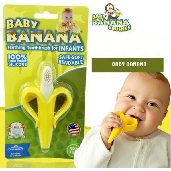 Gặm Nướu Hình Chuối Cho Bé Baby Banana - Gặm Nướu Chuối Giảm Ngứa Nướu - Sạch Răng Lợi