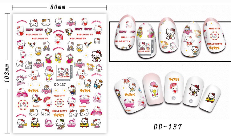 STICKER DÁN MÓNG MÈO HELLO KITTY