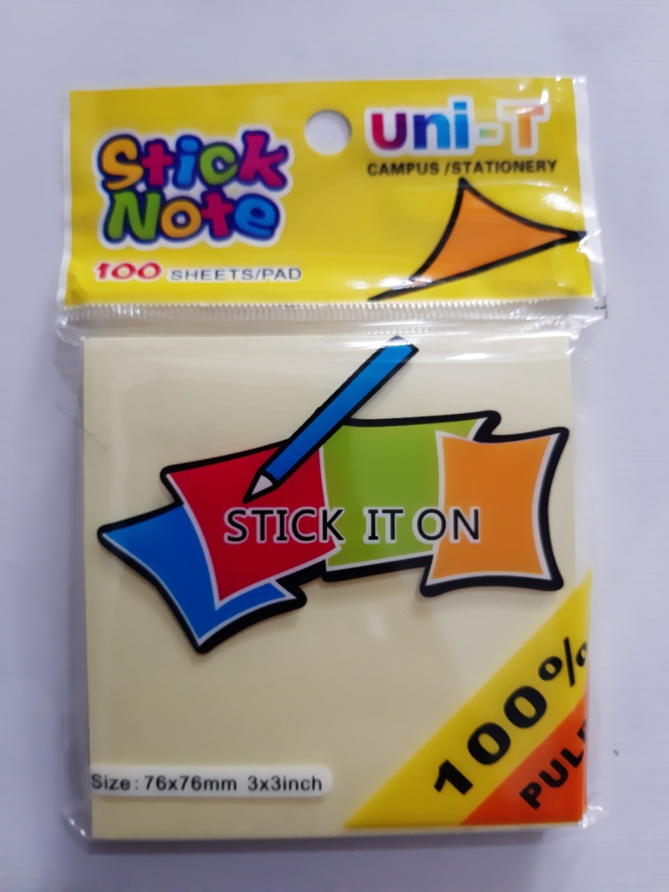 3 xấp giấy note vàng 3*3 unti