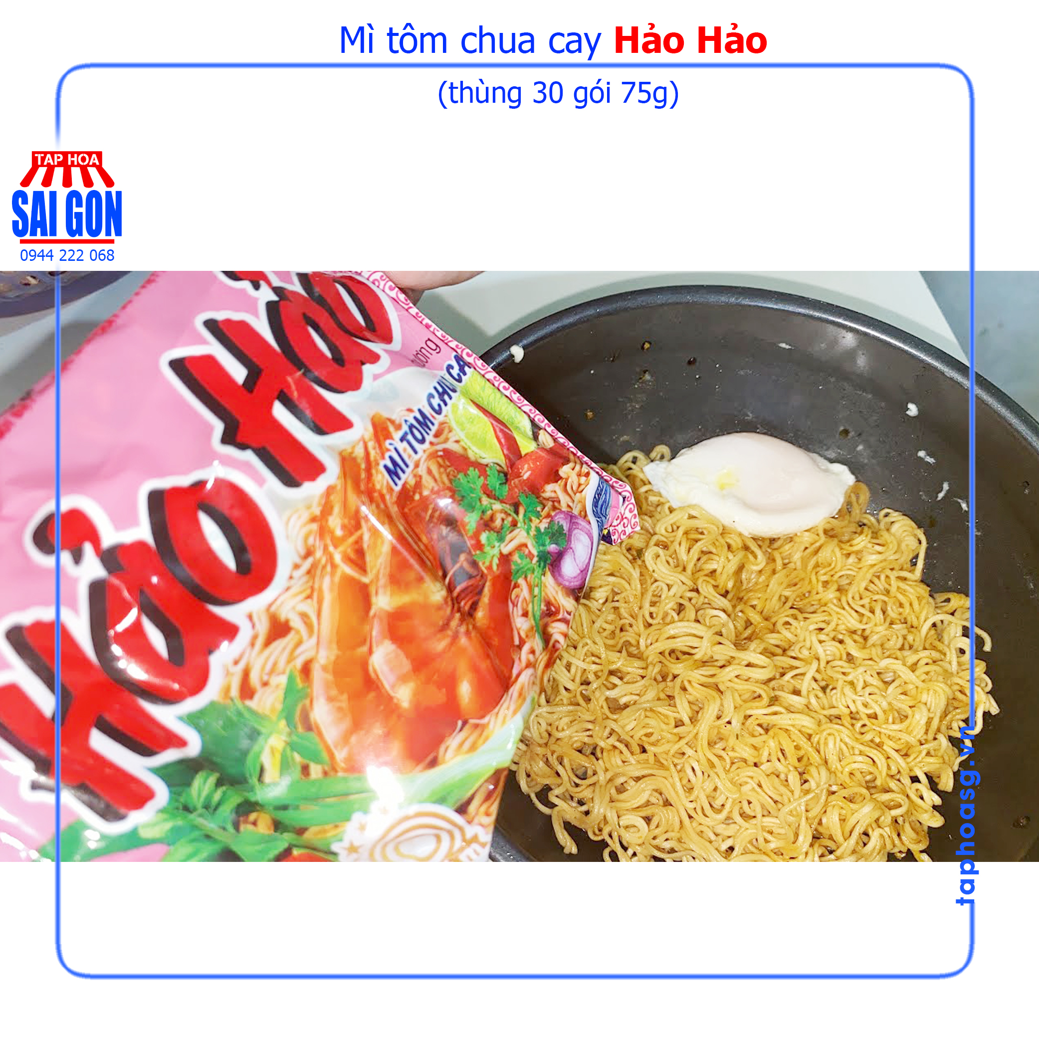 Thùng 30 gói mì Hảo Hảo tôm chua cay 75g