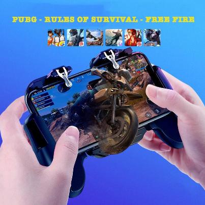 Tay cầm chơi game H5 tích hợp nút nhấn, chơi PUBG, ROS, Freefire có quạt tản nhiệt (Không có pin).