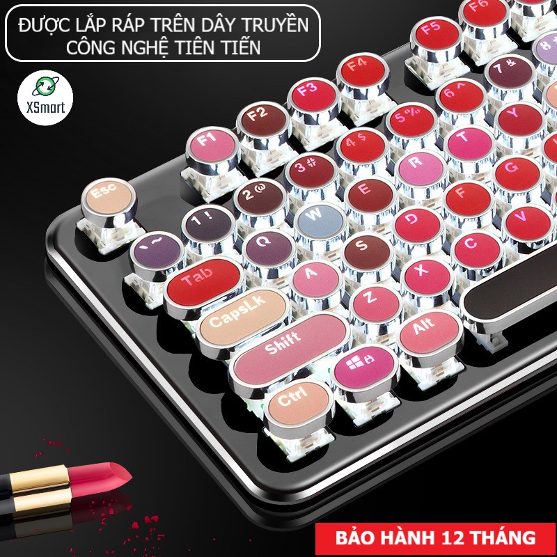 Bàn phím CƠ máy tính Lipstick K520 PRO LED đổi màu bản Đặc Biệt siêu đẹp phím cơ blue switch cho pc laptop màu sặc sỡ hơn 30 chế độ led khác nhau keyboard full size phím chơi game dùng làm việc cực đã