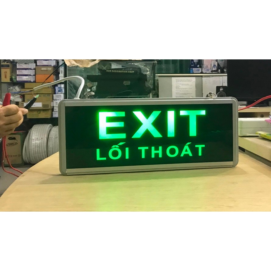 Đèn EXIT- lối thoát 2 mặt không hình hàng có sẵn giá hủy diệt rẻ vô địch