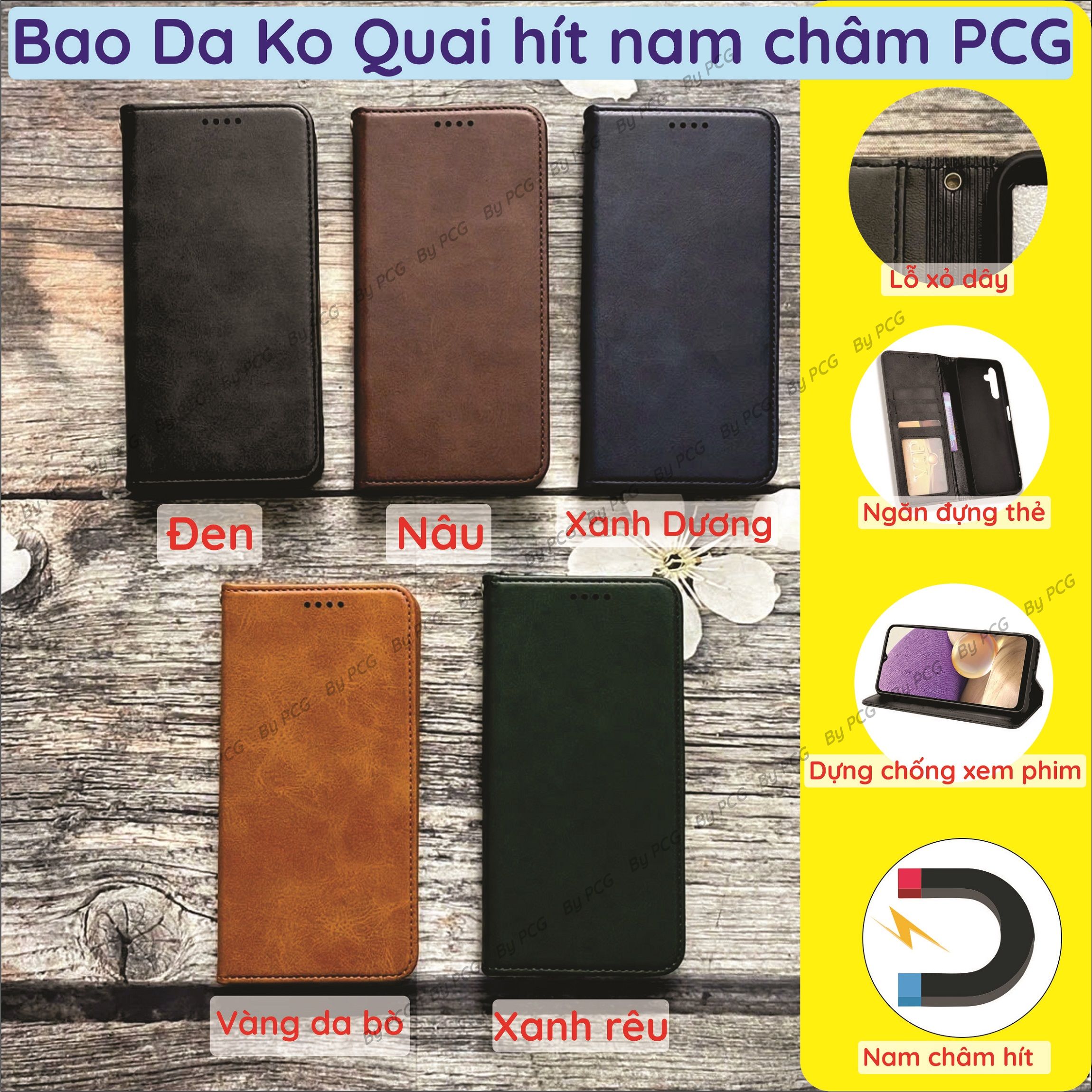 Bao da Vsmart Joy 2+ (Joy2 Plus) chất liệu da cao cấp, sang trọng, có ngăn chứa thẻ tiện lợi, nắp gập chống đỡ xem phim