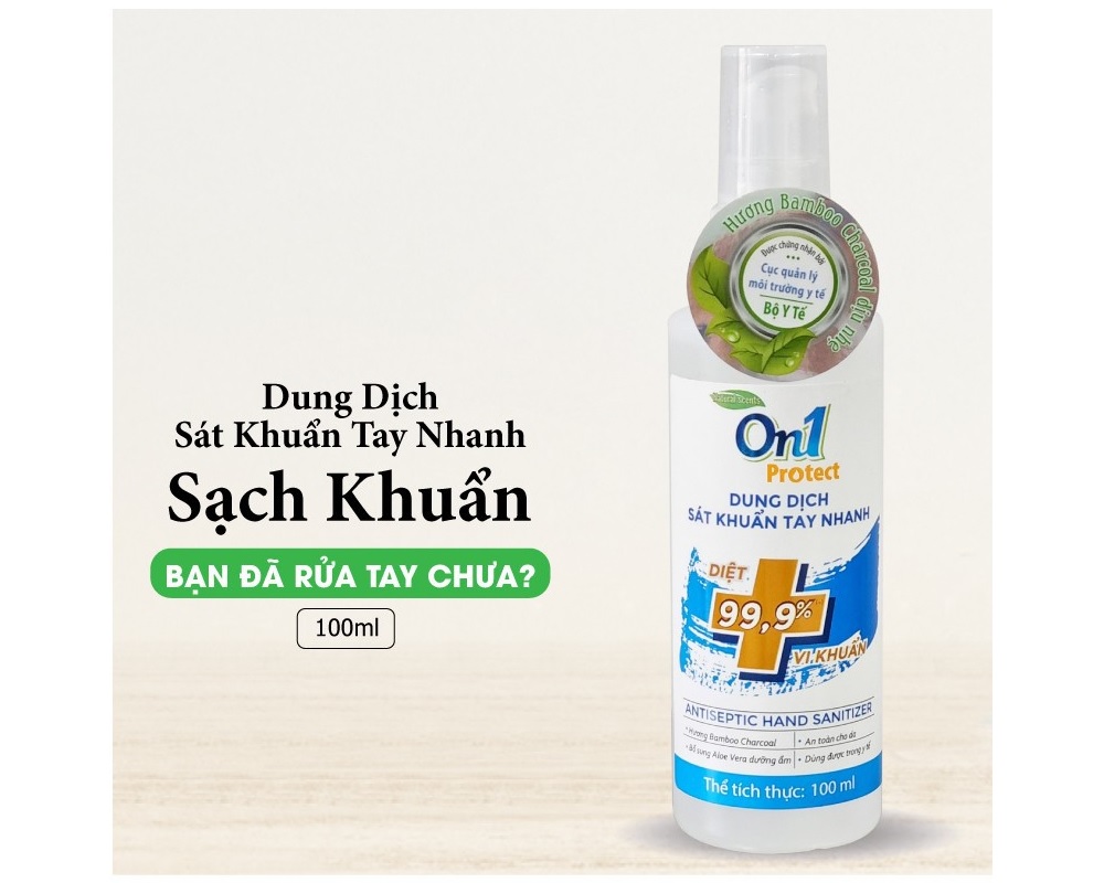 [HCM ship 2h] Dung dịch rủa tay diệt khuẩn On1 Protect 100ml