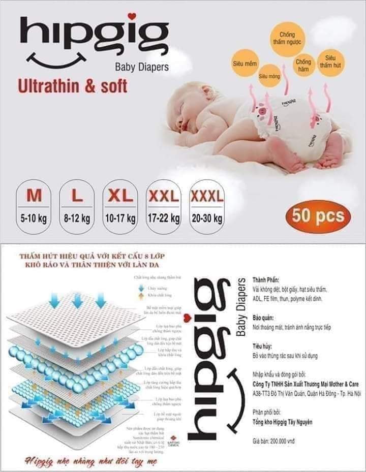 Combo 100 miếng bỉm quần Hipgig xuất nhật