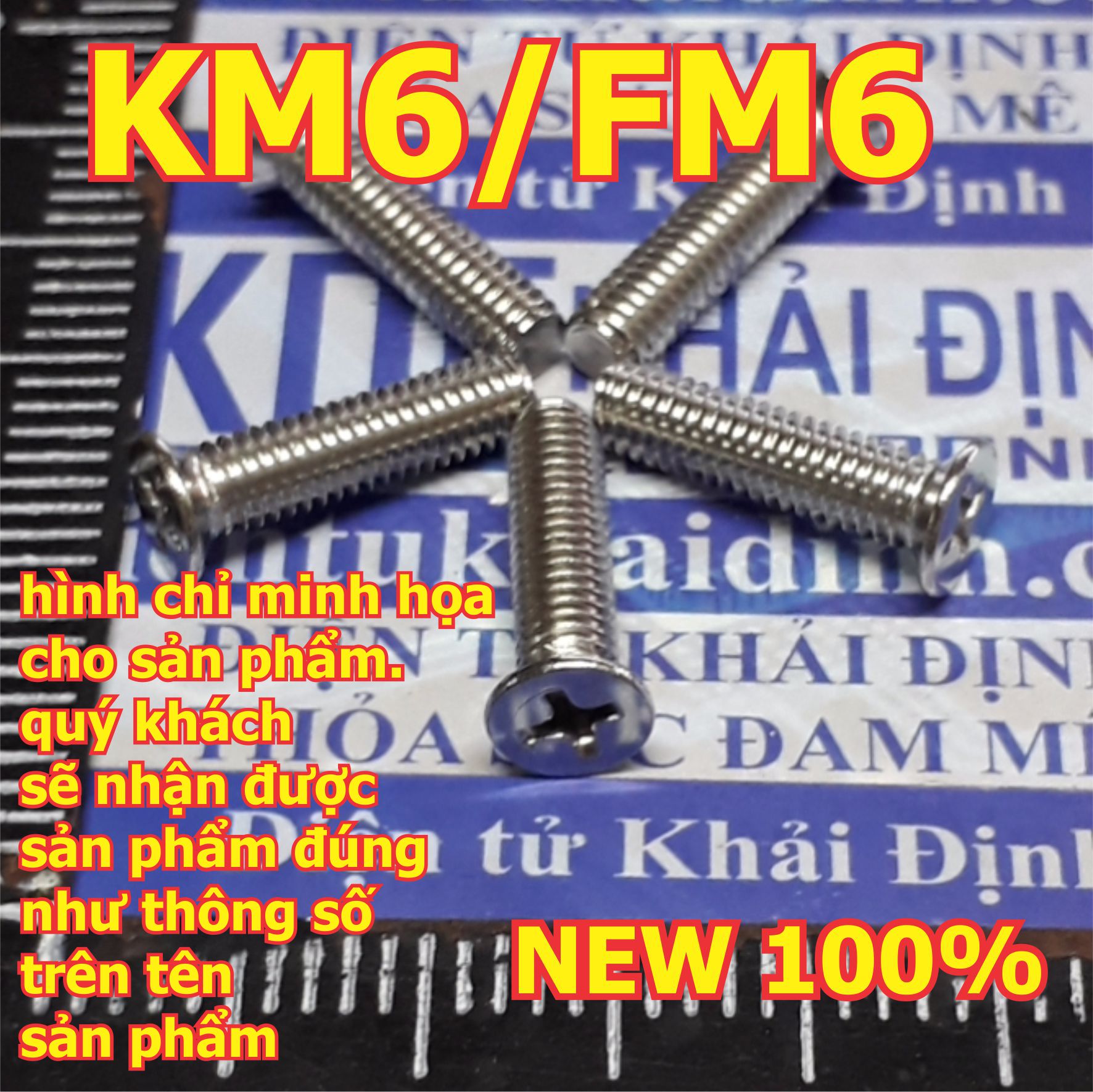 bulong, vít Kake M6 KM6 FM6 inoc inox 4 chấu đầu +, đầu tròn, phẳng phi M6 dài 10mm ~ 80mm kde5051