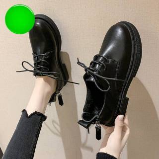 Phong Cách Mới Của Nhật Bản Phong Cách Phẳng Màu đen Cổ điển Giày Nữ Phong Cách Anh Giày Da Nhỏ thumbnail