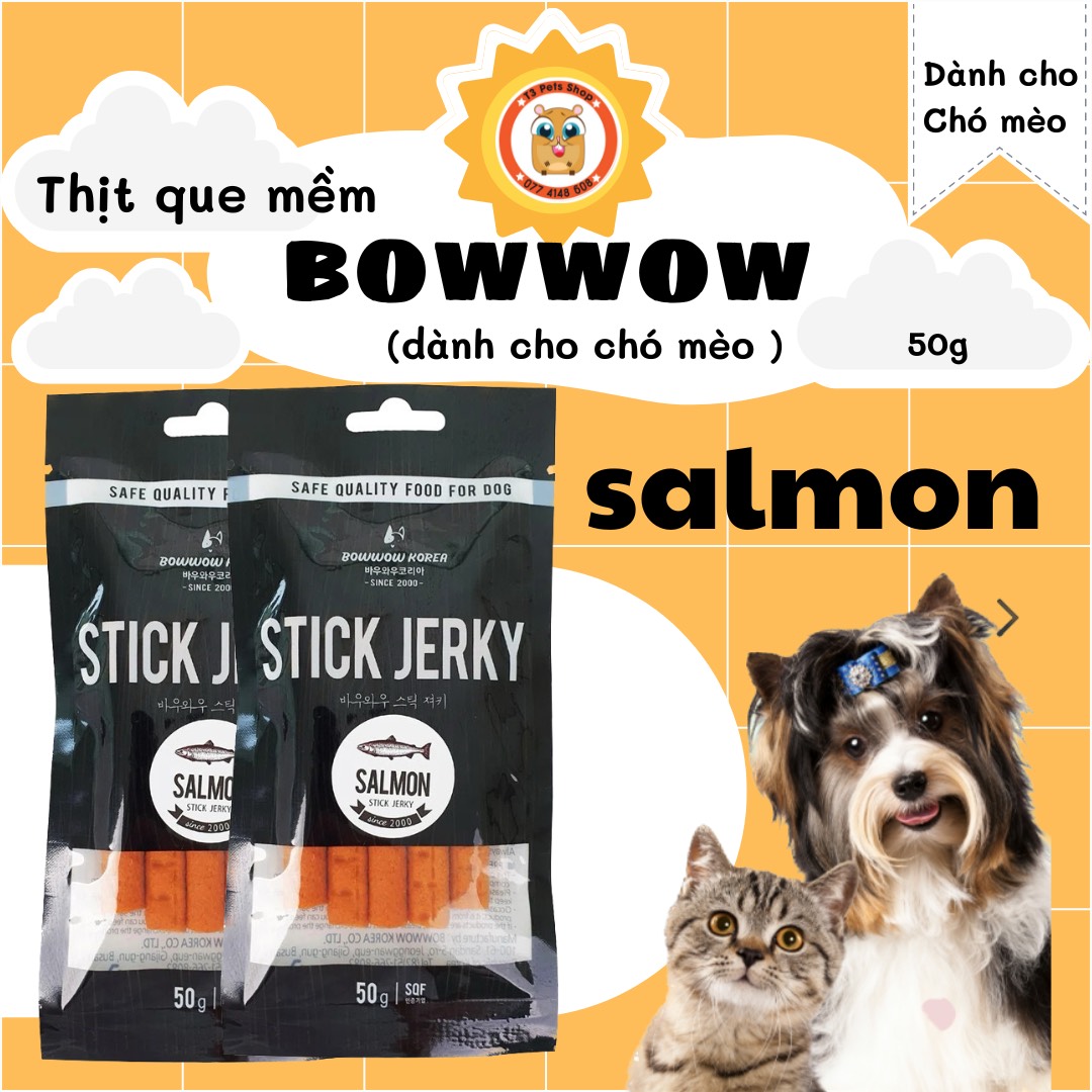 cá hồi que bow wow dành cho chó mèo