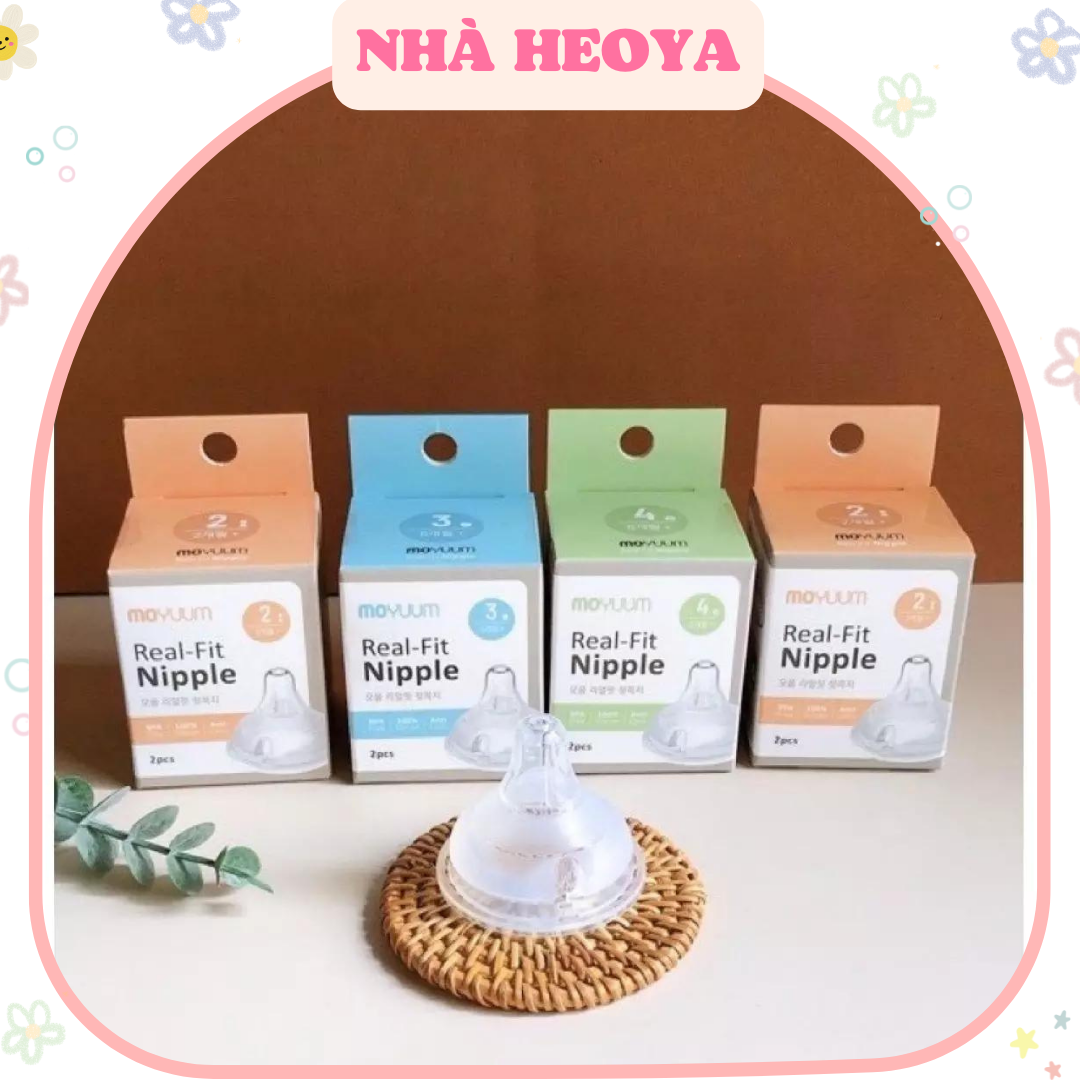 Núm ti silicon thay thế bình sữa moyuum hàn quốc