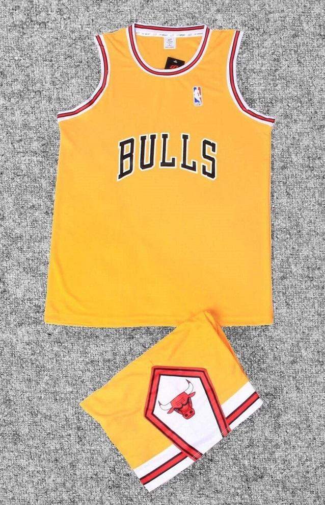 Đồ bóng rổ chất lượng cao Bulls vàng phổi đỏ