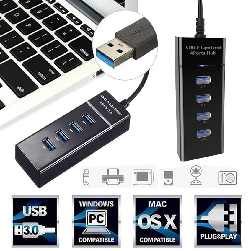 Bộ chia usb hub 4 cổng usb 3.0 cao cấp