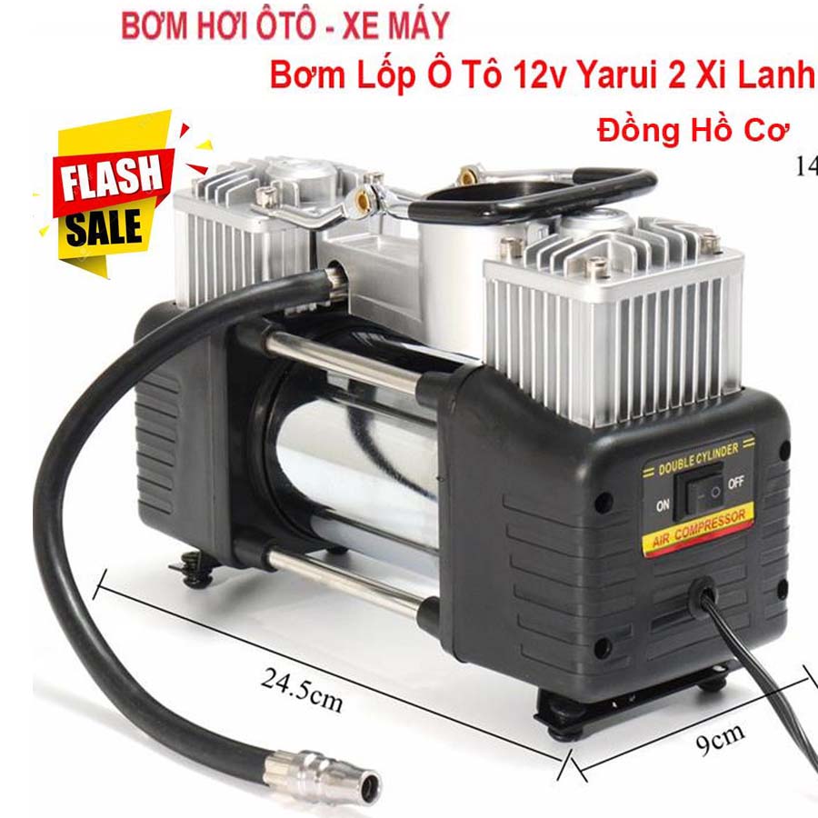 Máy Nén Khí Ô tô 2 Xi Lanh - bơm hơi 220v mini áp suất cao. Bơm hơi Ôtô 12v xe đạp xe máymã lực lớn Công Suất Đạt 280W Dễ Dàng Sử Dụng.Chất Lượng Tốt Giá Thành ổn Định .Bảo Hành Uy Tín 12 Tháng. - BOM2XL