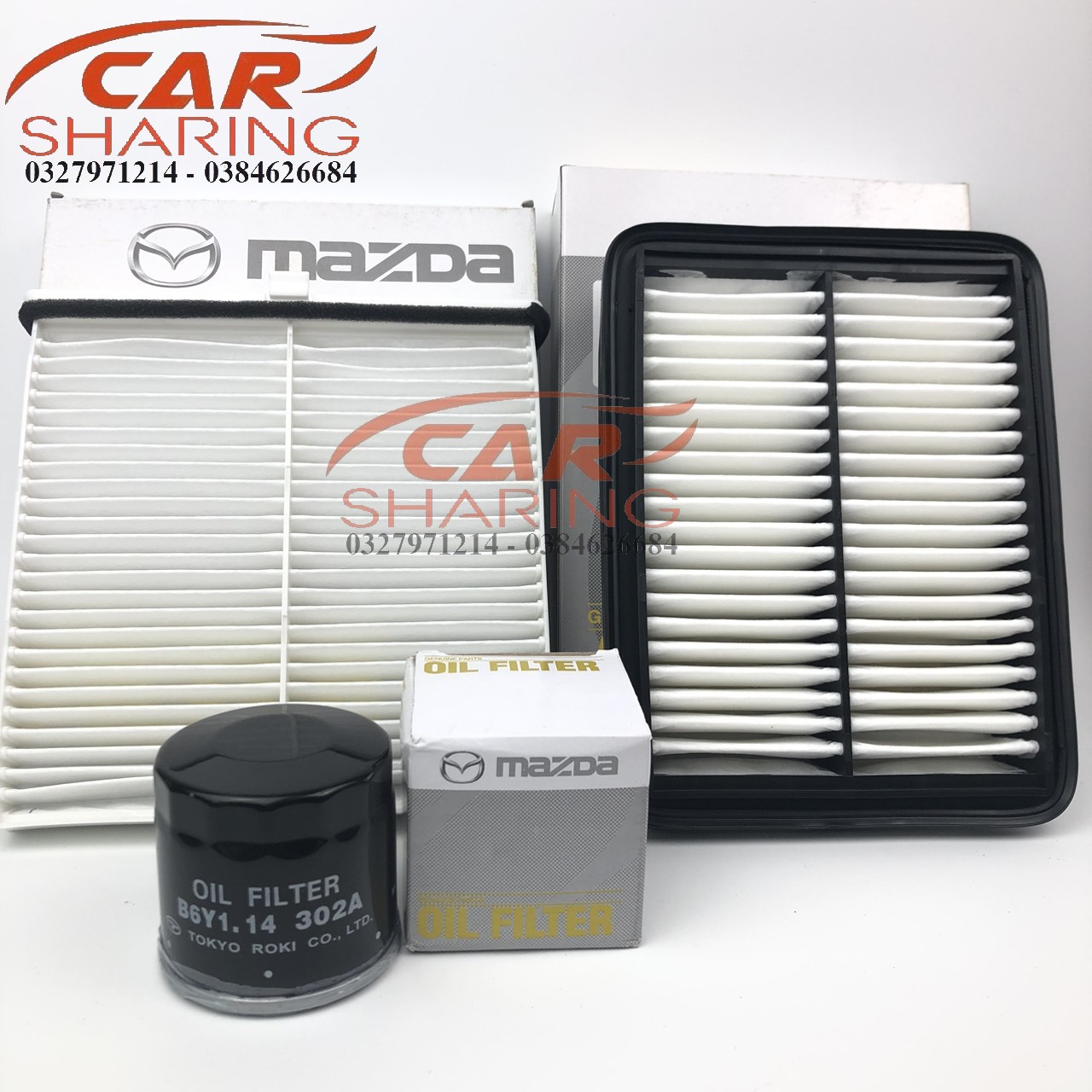 Lọc gió động cơ , lọc điều hòa , lọc nhớt , dùng cho xe mazda 2 allnew 1.5 ,đời xe 2015 đến 2019
