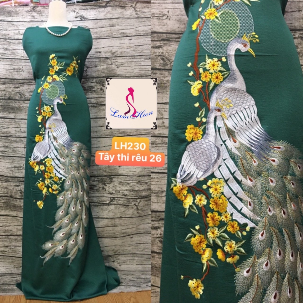 Vải áo dài thêu cao cấp modell LH230