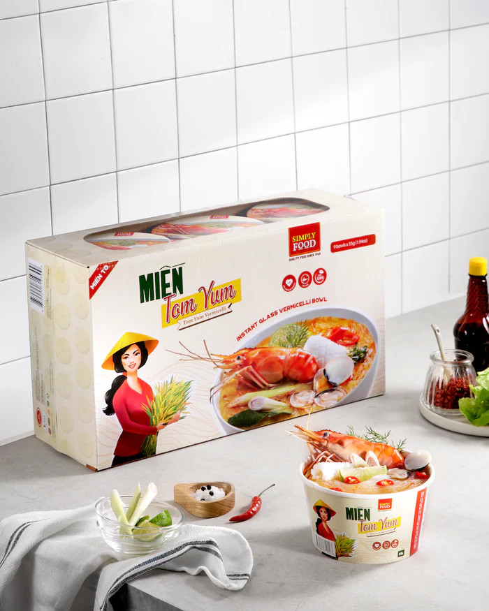 Miến Tom Yum Ăn Liền (9 tô/ thùng) - Tom Yum Vermicelli ( 9 bowls per Box)