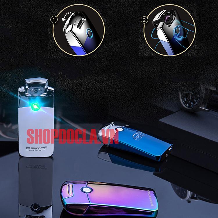 Bật Lửa Cảm Ứng Vân Tay 4 Tia Plasma PRIMO011 ( Màu Titan )