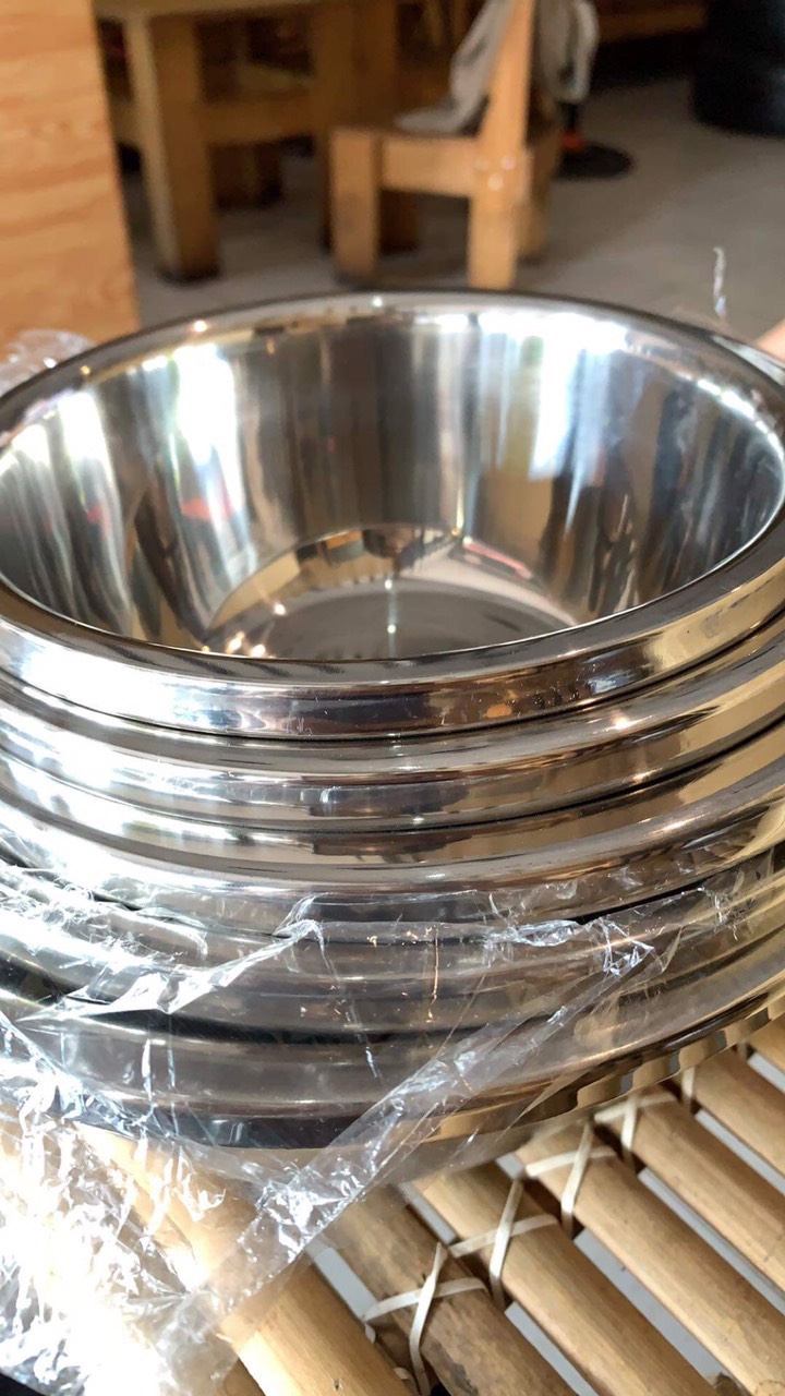 Set 5 chậu inox 18cm,20cm,22cm,24cm,26cm