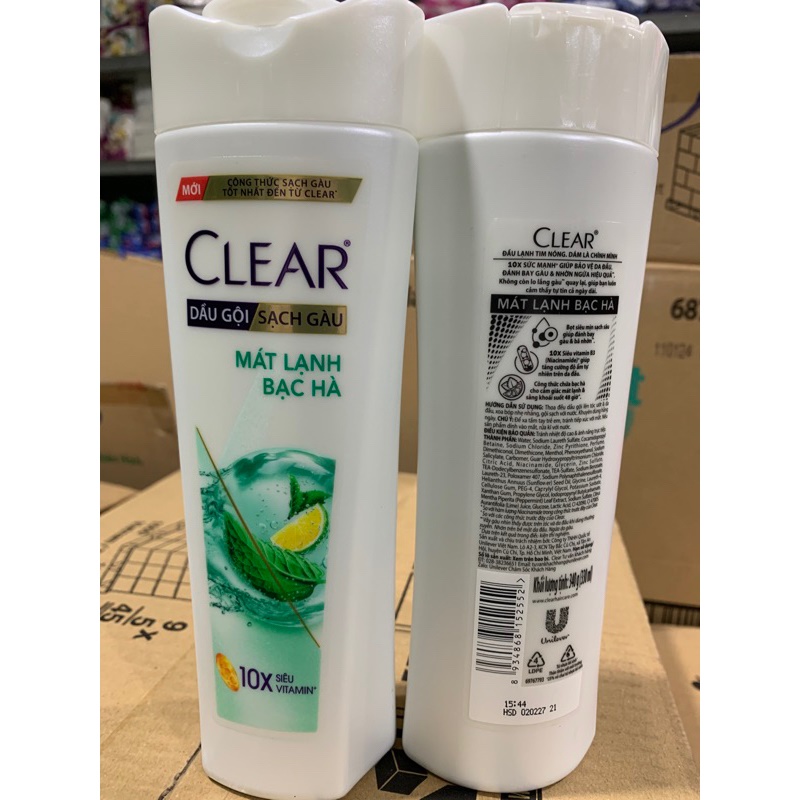 ( Trắng )Dầu Gội Đầu Clear Mát Lạnh Bạc Hà 340g