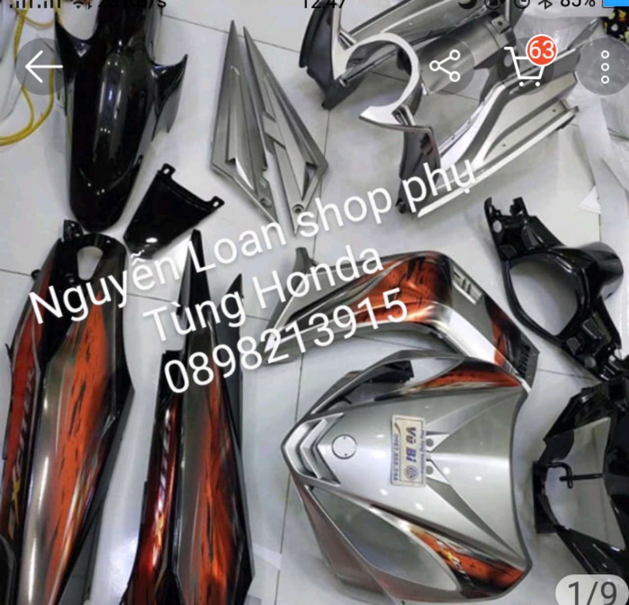 YAMAHA - DÀN ÁO CHO XE MÁY EXCITER 135 ĐỜI 2006 - 2010 MÀU BẠC ĐEN FULL DÀN MÀU 12 MÓN LUÔN TEM ,CÓ ĐỦ MÀU