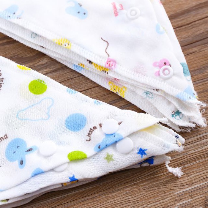 Set 2 Khăn yếm xô tam giác 2 lớp (có cúc bấm)