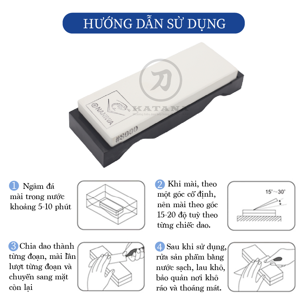Đá mài tinh Naniwa độ mịn #8000 (có đế) (185x65x15mm)