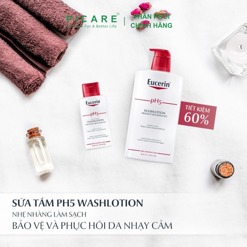 Sữa tắm dành cho da nhạy cảm Washlotion pH5 Eucerin 1000ml