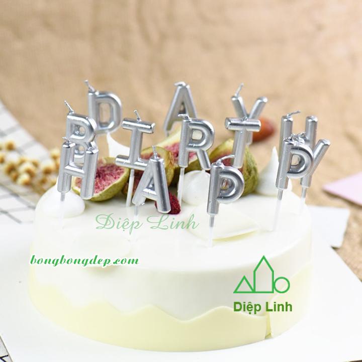 Bán bong bóng hình bánh kem cup cake HAPPY BIRTHDAY 3 nến lung linh trang  trí sinh nhật tại gia Vua bong bóng shop