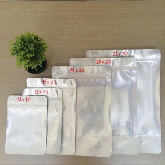500g TÚI ZIP BẠC ( TÚI ZIP 1 MẶT BẠC 1 MẶT TRONG)