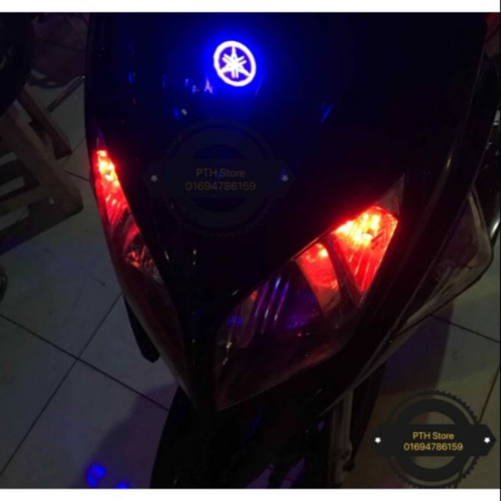logo led Yamaha bản 4cm (trắng xanh dương đỏ)