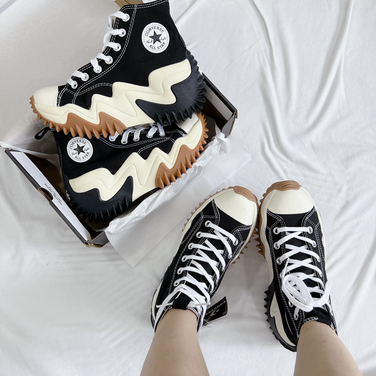 Giày thể thao nam nữ thắng giày converse run star motion đế cao 8 cm
