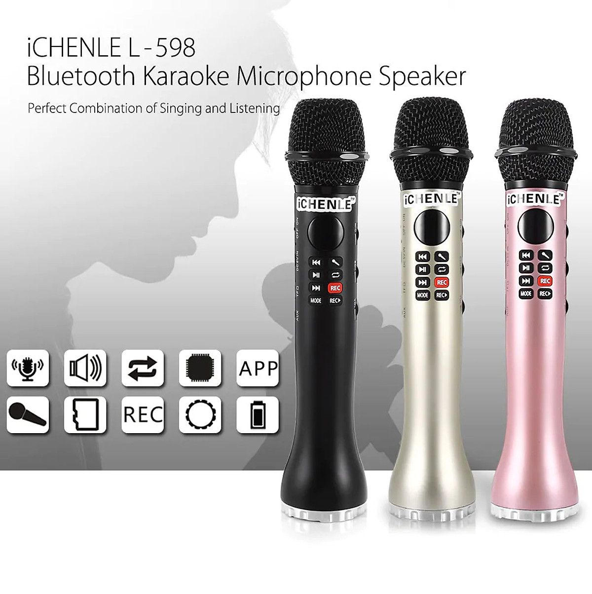 Micro Karaoke Bluetooth L-598 (Đen)