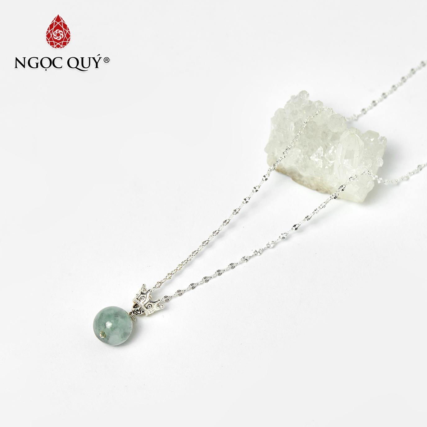 [HCM]Mặt dây chuyền đá cẩm thạch phỉ thúy mệnh mộc hỏa (màu xanh) - Ngọc Qúy Gemstones