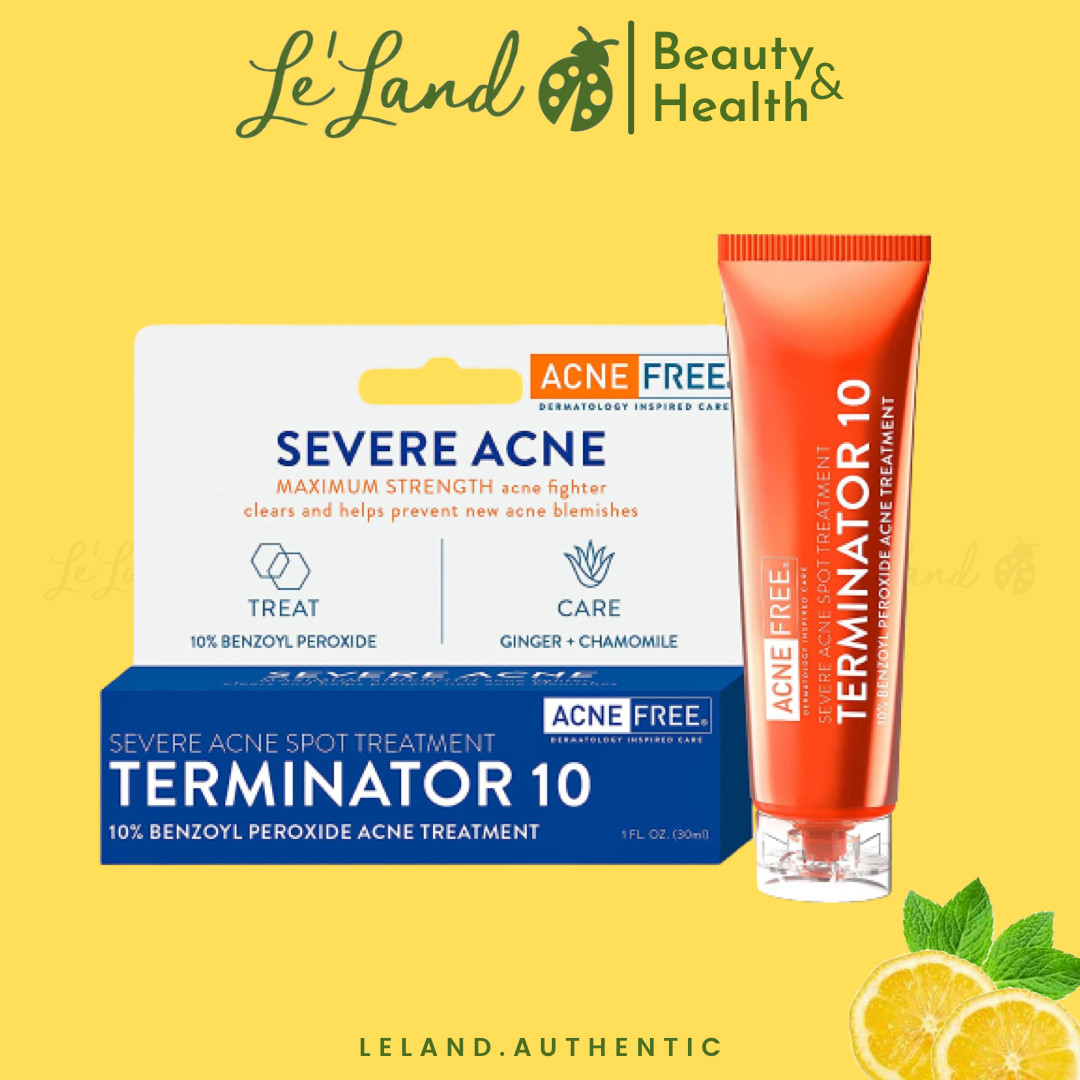 Kem Chấm Mụn Acne Free AcneFree Terminator 10 Acne Spot Treatment with 10% Maximum Strength Benzoyl Peroxide của Mỹ - Leland