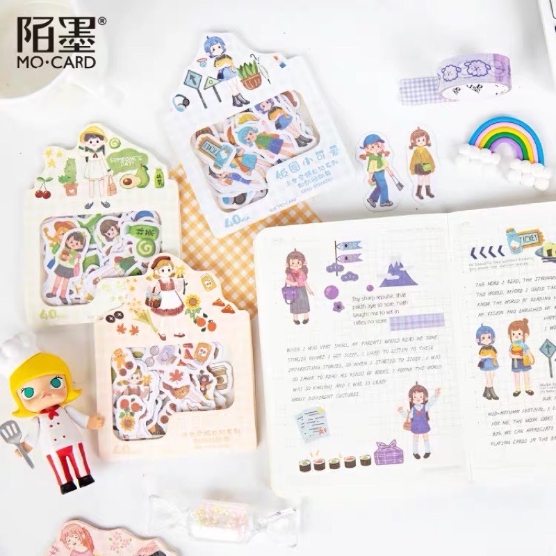 Set 40/50 Stickers Bé Gái Dễ Thương