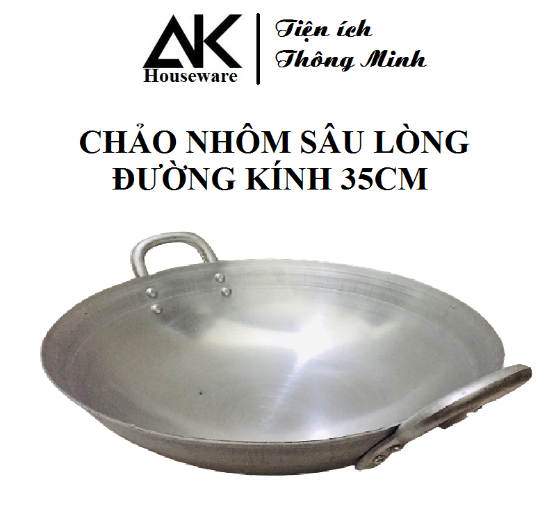 Chảo nhôm đúc sâu lòng dày dặn size 35x40cm