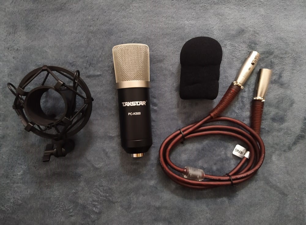 Mic thu âm takstar pc – k500 tặng dây mic 2 đầu to chống nhiễu 80k